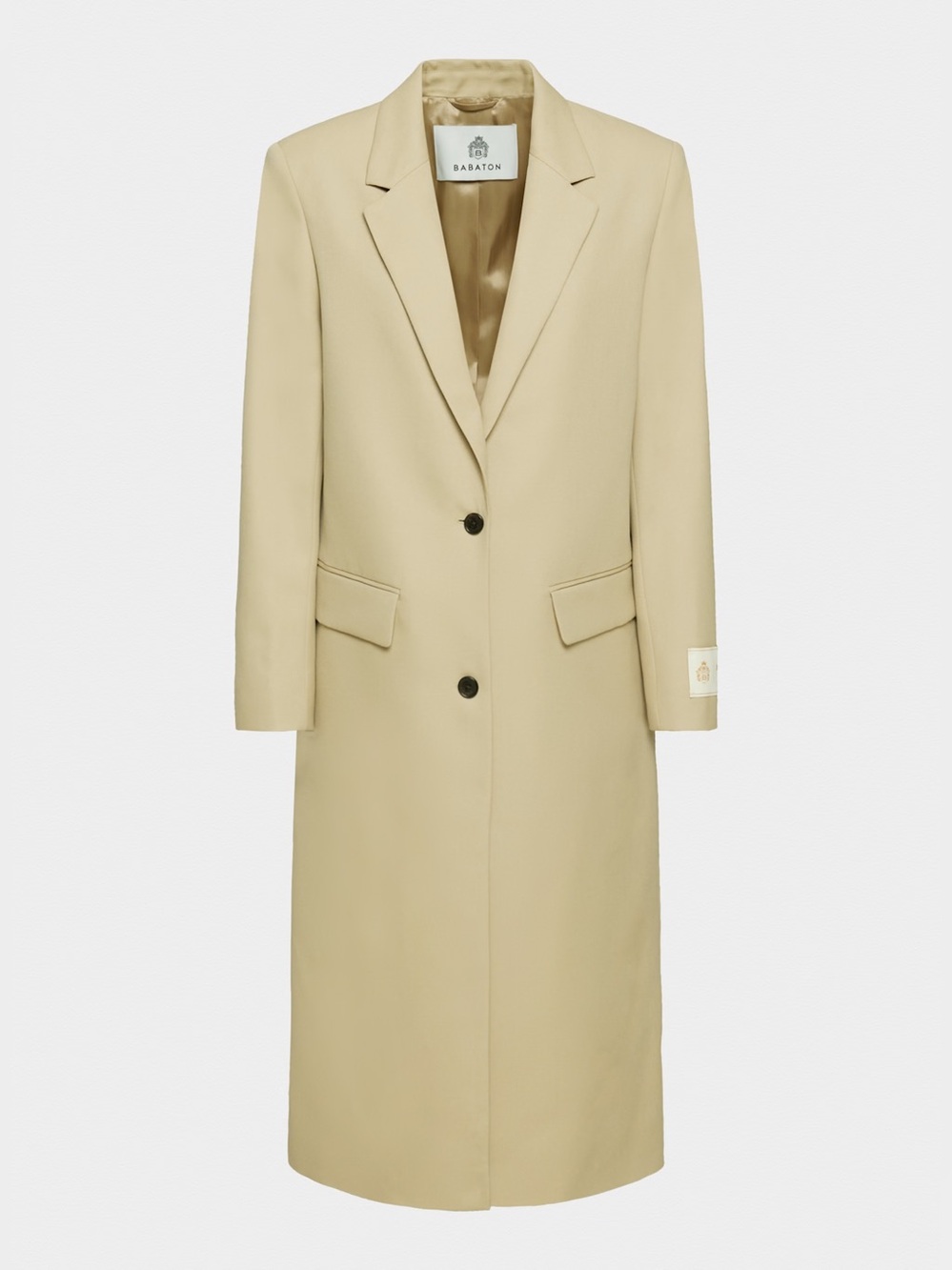 Babaton Empower Coat Sandcastle Beige Cream Single-Breasted Long